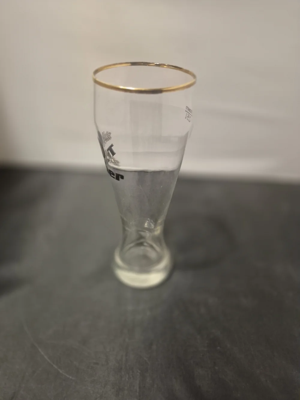 Vintage Gold Rimmed Beer Glass Collectible. Tucher
